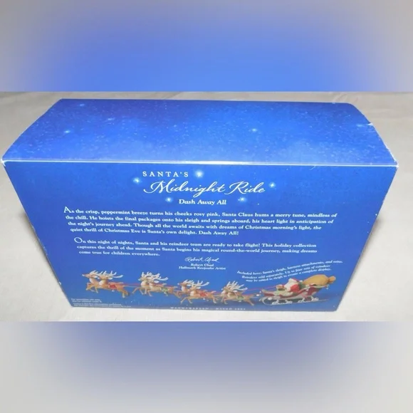 Hallmark Holiday Table Decoration Santa Midnight Ride Dash Away All Sleigh Reins - Picture 3 of 7